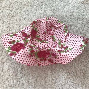 Bright Red Roses on Red Polka Dot Sun Hat